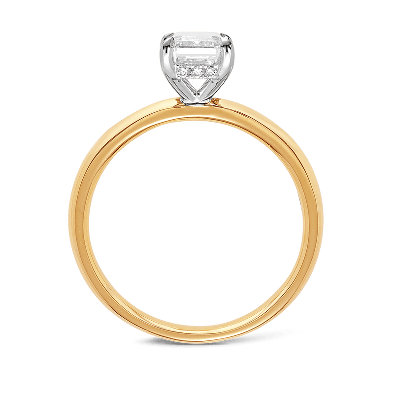 Raffiné 1.50 Carat Emerald Cut Solitaire Engagement Ring in 18ct Yellow Gold Hardy Brothers 