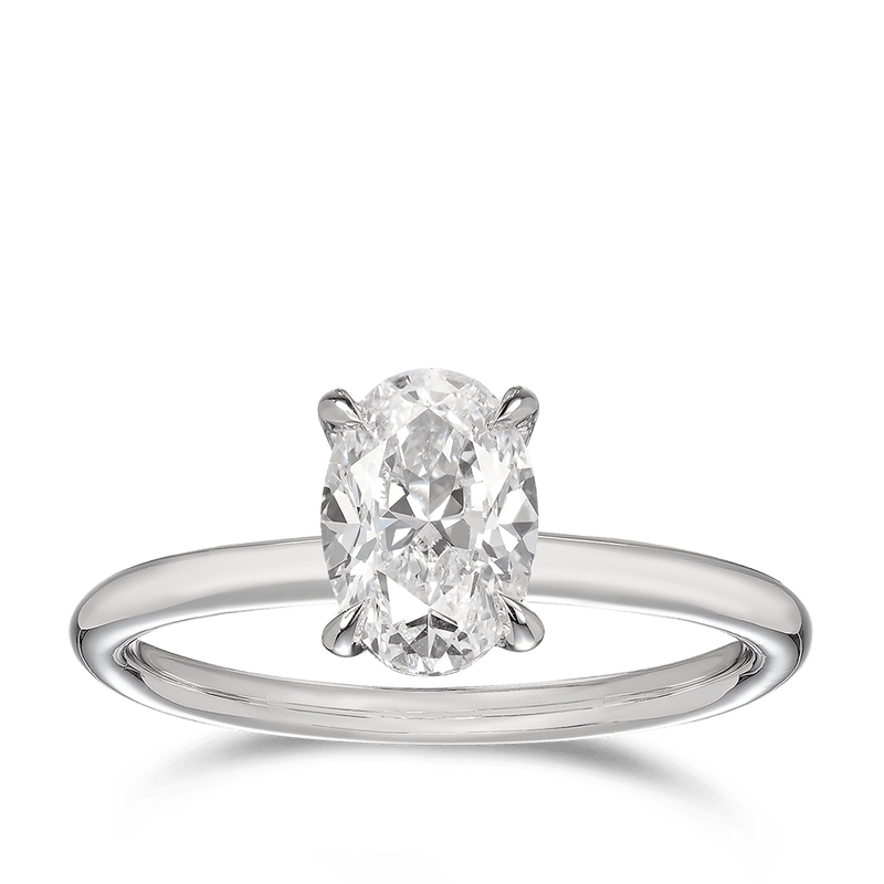 Raffiné 1.50 Carat Oval Solitaire Engagement Ring in 18ct White Gold Hardy Brothers 