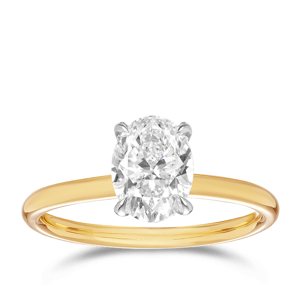 Raffiné 1.50ct Oval Solitaire Engagement Ring in 18ct Yellow Gold Hardy Brothers 