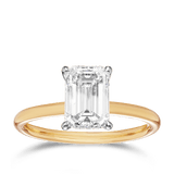 Raffiné 2.00 Carat Emerald Cut Solitaire Engagement Ring in 18ct Yellow Gold Hardy Brothers 