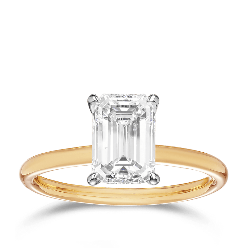 2 ct emerald online cut engagement rings