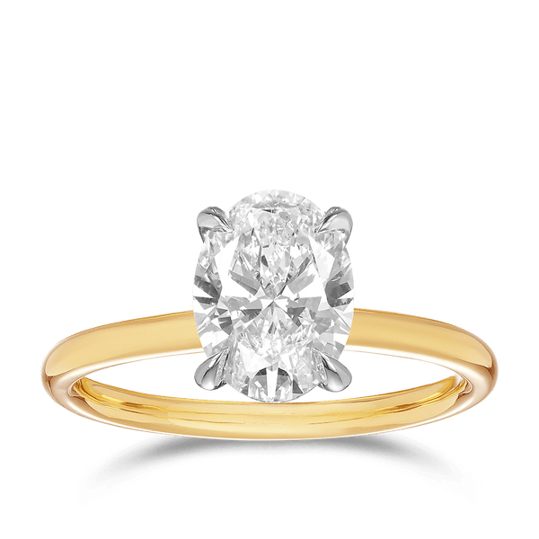Raffiné 2.00ct Oval Solitaire Engagement Ring in 18ct Yellow Gold Hardy Brothers 