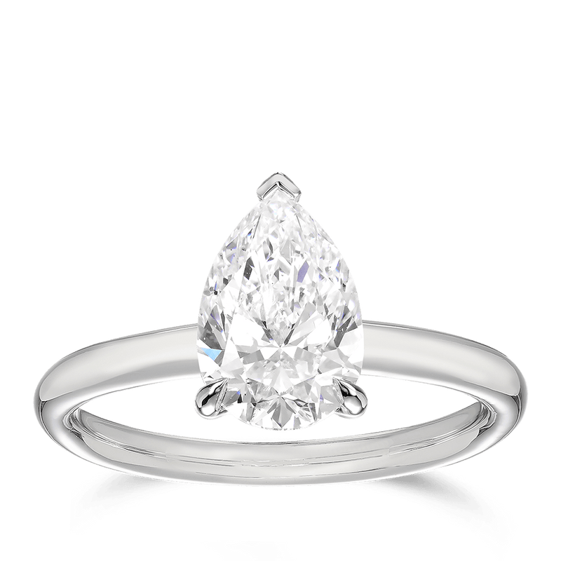 Raffiné 2.00 Carat Pear Cut Solitaire Diamond Engagement Ring in 18ct White Gold Hardy Brothers Jewellers