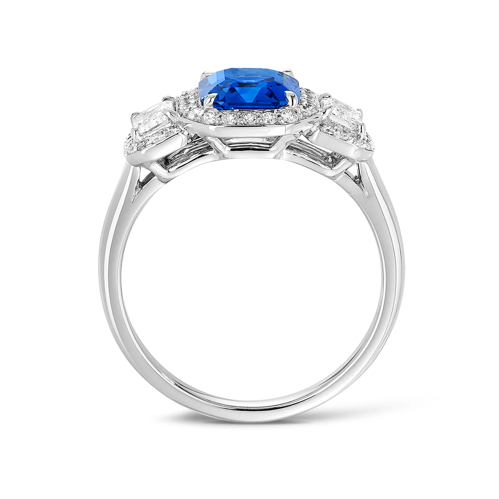 Halo white sales sapphire ring