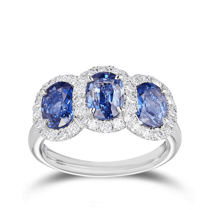 Sapphire and Diamond Trilogy Dress Ring Hardy Brothers Jewellers