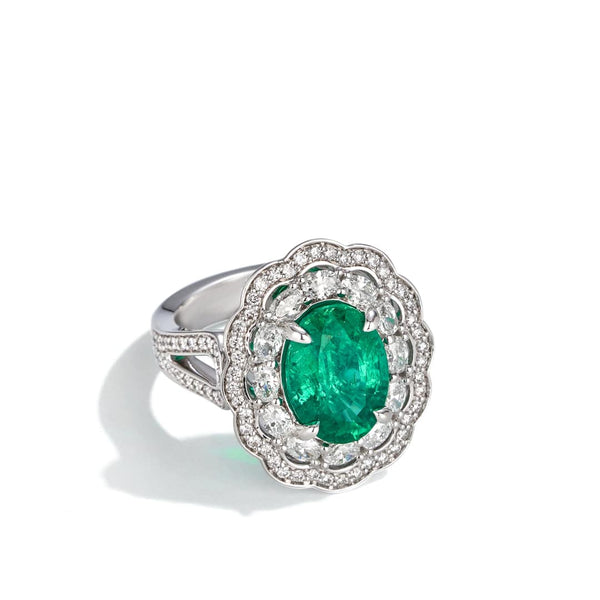 The Grand Duchess Anastasia Oval Cut Emerald Vault Ring Hardy Brothers Jewellers