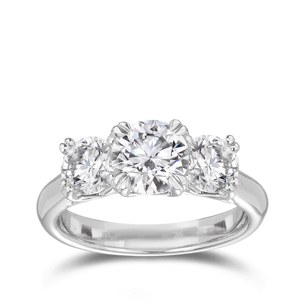 2.00 Carat Diamond Trilogy Engagement Ring in 18ct White Gold Hardy Brothers 