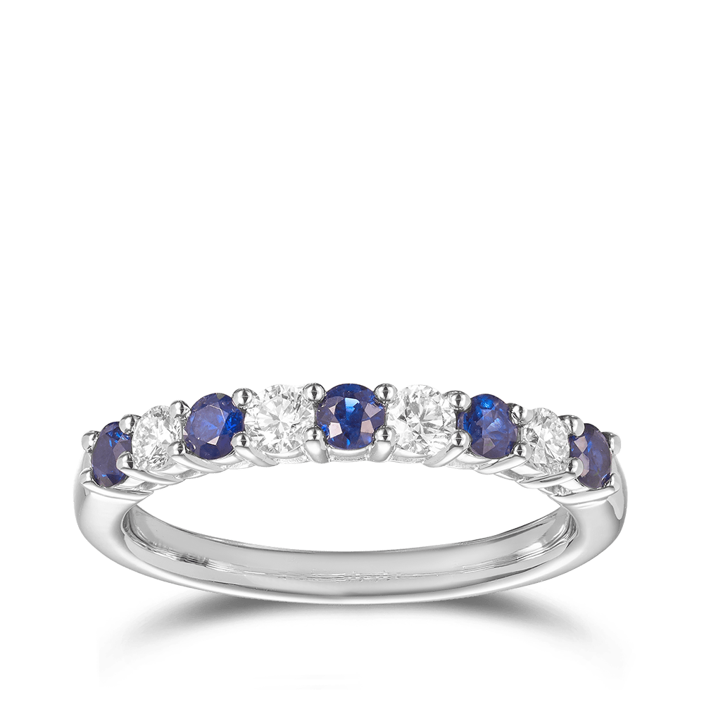 Sapphire and Diamond Ring in 18ct White Gold Hardy Brothers 