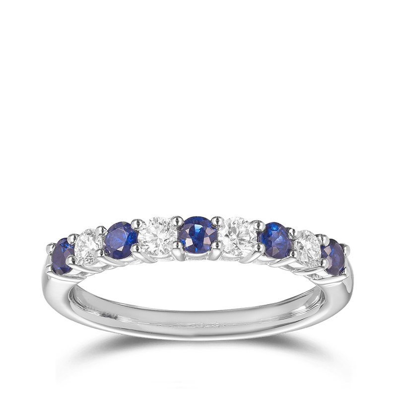 Sapphire and Diamond Ring in 18ct White Gold Hardy Brothers 