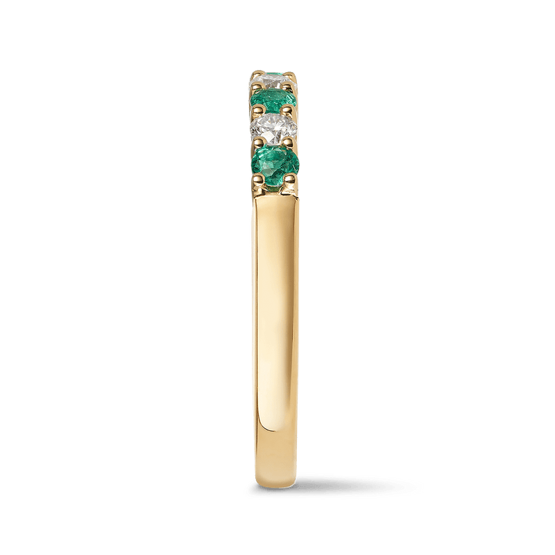 Yellow Gold Diamond and Emerald Dress Ring Hardy Brothers Jewellers