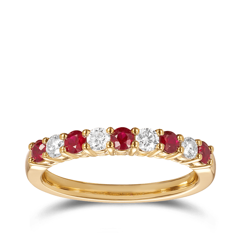 Yellow Gold Diamond and Ruby Dress Ring Hardy Brothers Jewellers