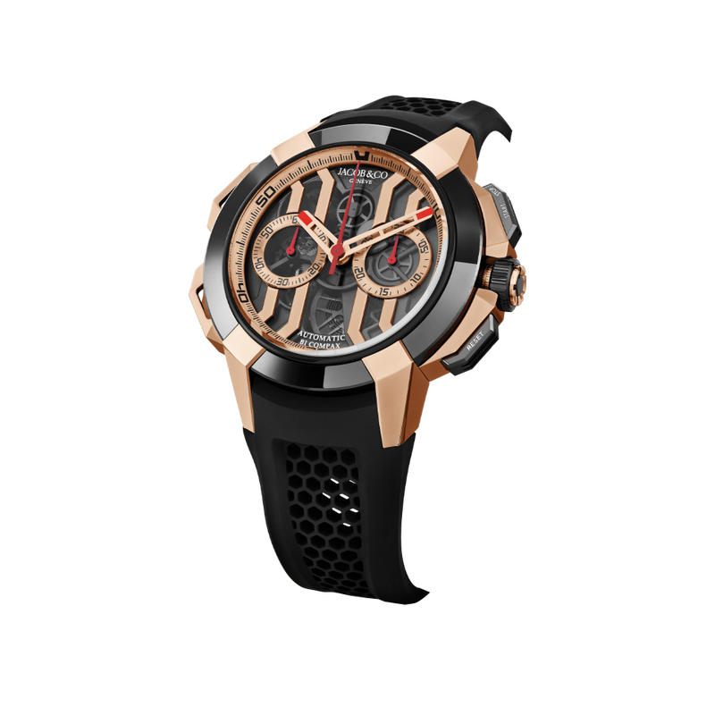 Hardy Brothers Jewellers Jacob & Co Epic X Chrono 44MM Rose Gold and Black EC430.22.AC.AA.ABRUA