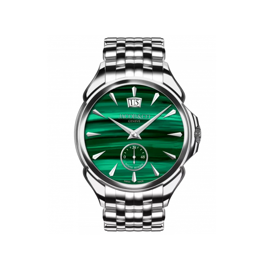 Hardy Brothers Jewellers Jacob & Co. Palatial Classic Manual Big Date Stainless Steel Malachite 42MM PC400.10.AA.AC.A10AA