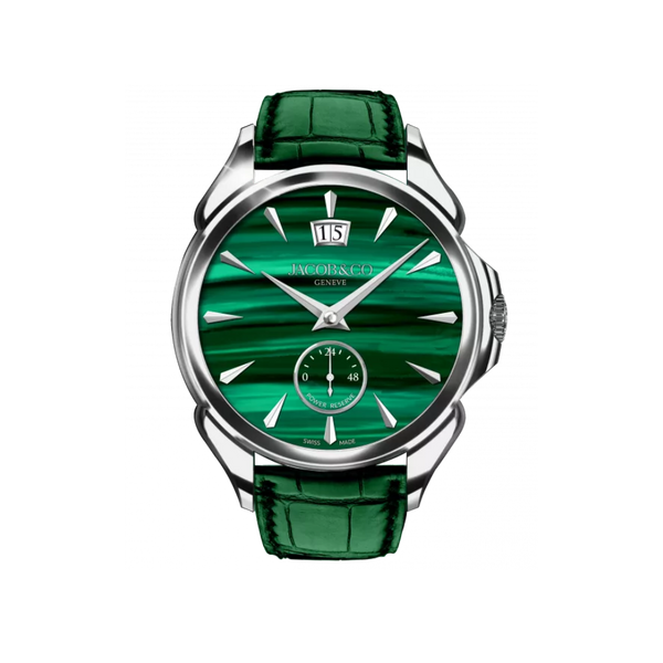 Hardy Brothers Jewellers Jacob Co. Palatial Classic Manual Big Date Stainless Steel Malachite 42MM