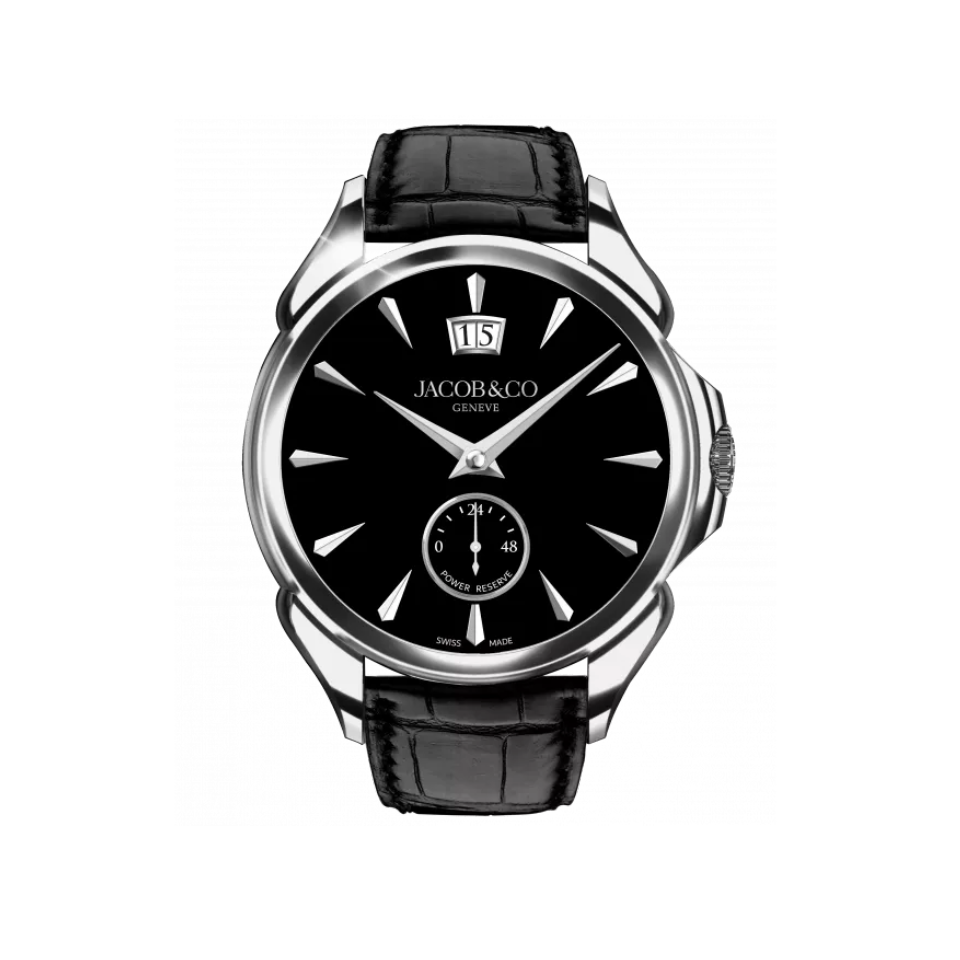 Hardy Brothers Jewellers Jacob & Co. Palatial Classic Manual Big Date Stainless Steel Onyx 42MM PC400.10.AA.AE.ABALA