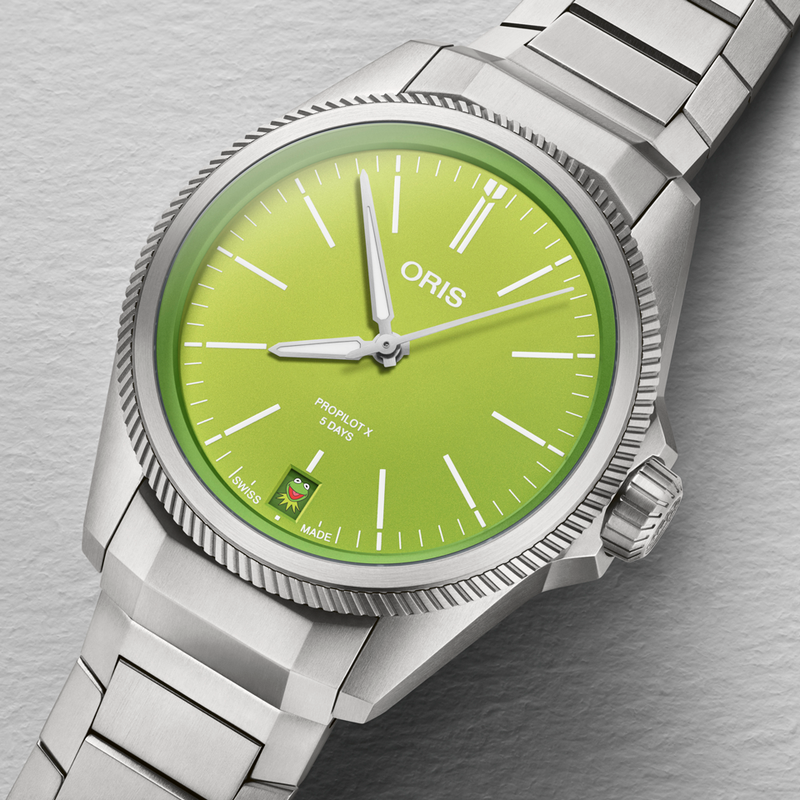 Oris ProPilot X Kermit Edition 39mm Green Dial Titanium Watch Hardy Brothers Jewellers