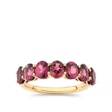 Oval Cut Rhodalite Garnet Half Eternity Band made in 18ct Yellow Gold Hardy Brothers Jewellers