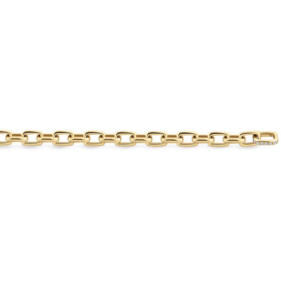 Paperclip Diamond Chain Bracelet made in 18ct Yellow Gold Hardy Brothers Jewellers