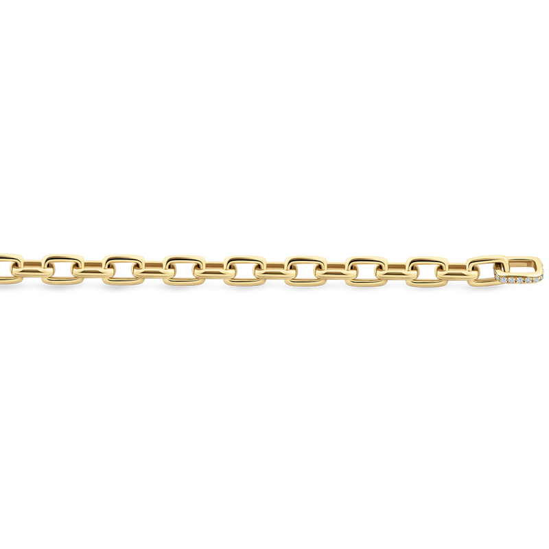 Paperclip Diamond Chain Bracelet made in 18ct Yellow Gold Hardy Brothers Jewellers