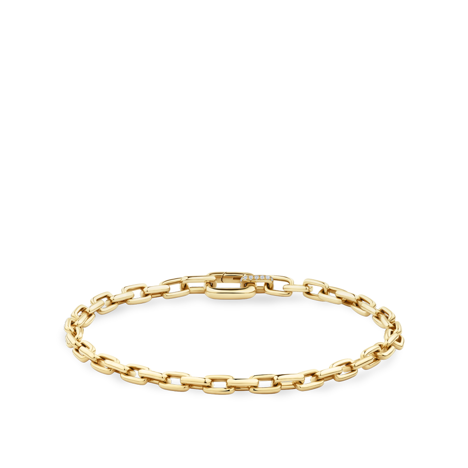 Paperclip Diamond Chain Bracelet made in 18ct Yellow Gold Hardy Brothers Jewellers