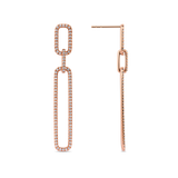 Paperclip Diamond Drop Earrings made in 18ct Rose Gold Hardy Brothers Jewellers
