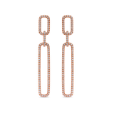 Paperclip Diamond Drop Earrings made in 18ct Rose Gold Hardy Brothers Jewellers