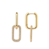 Paperclip Pavé Set Diamond Drop Earrings made in 18ct Yellow Gold Hardy Brothers Jewellers