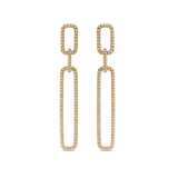 Paperclip Diamond Drop Earrings made in 18ct Yellow Gold Hardy Brothers Jewellers