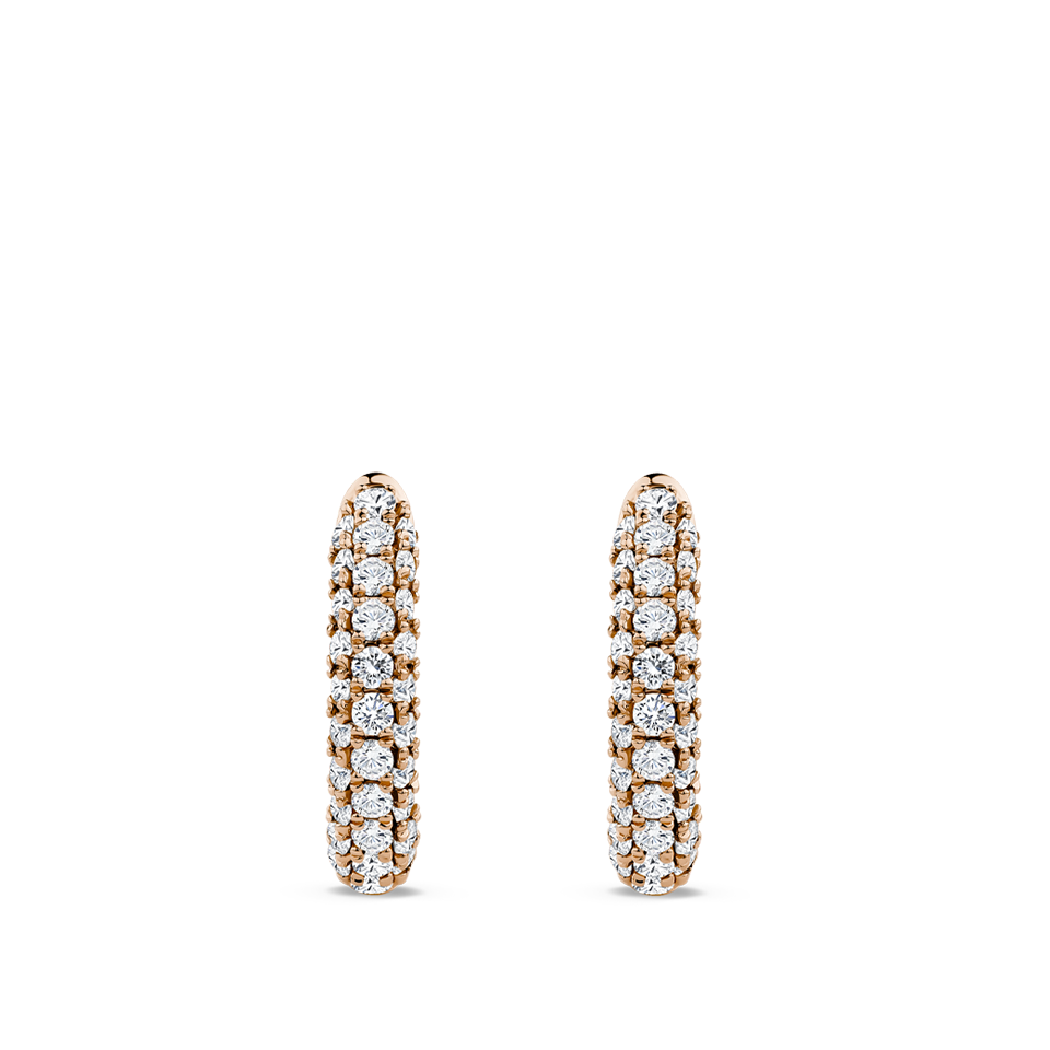 Ear Party Pavé Diamond Huggie Earrings in 18ct Rose Gold Hardy Brothers Jewellers