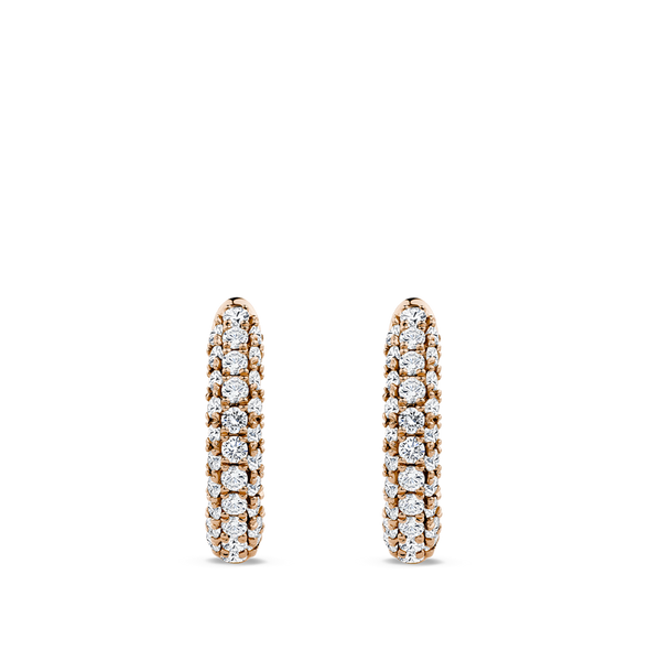 Ear Party Pavé Diamond Huggie Earrings in 18ct Rose Gold Hardy Brothers Jewellers