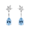 Pear Cut Aquamarine and Diamond Drop Earrings made in 18ct White Gold Hardy Brothers Jewellers
