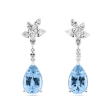 Pear Cut Aquamarine and Diamond Drop Earrings made in 18ct White Gold Hardy Brothers Jewellers