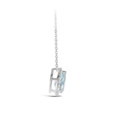Pear Shaped Halo Aquamarine and Diamond Pendant in 18ct White Gold Hardy Brothers Jewellers