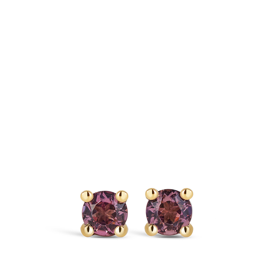 Ear Party Pink Tourmaline Stud Earrings in 18ct Yellow Gold Hardy Brothers Jewellers