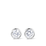 Quintessential 0.50 Carat Bezel Set Diamond Stud Earrings in 18ct White Gold Hardy Brothers Jewellers