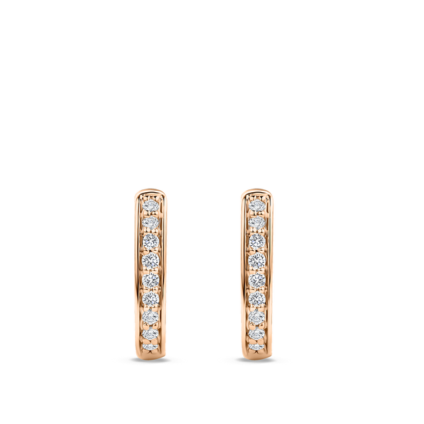 Ear Party Rectangle Diamond Huggie Earrings in 18ct Rose Gold Hardy Brothers Jewellers