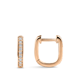 Ear Party Rectangle Diamond Huggie Earrings in 18ct Rose Gold Hardy Brothers Jewellers