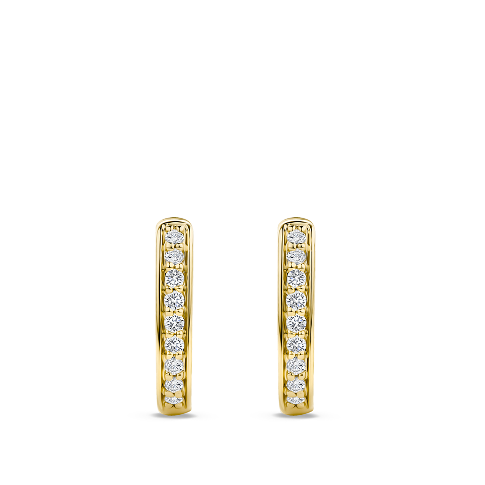 Ear Party Rectangle Diamond Huggie Earrings in 18ct Yellow Gold Hardy Brothers Jewellers