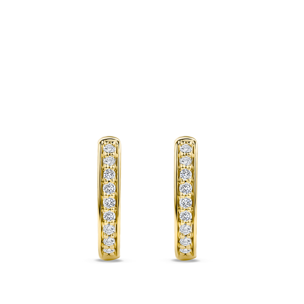 Ear Party Rectangle Diamond Huggie Earrings in 18ct Yellow Gold Hardy Brothers Jewellers