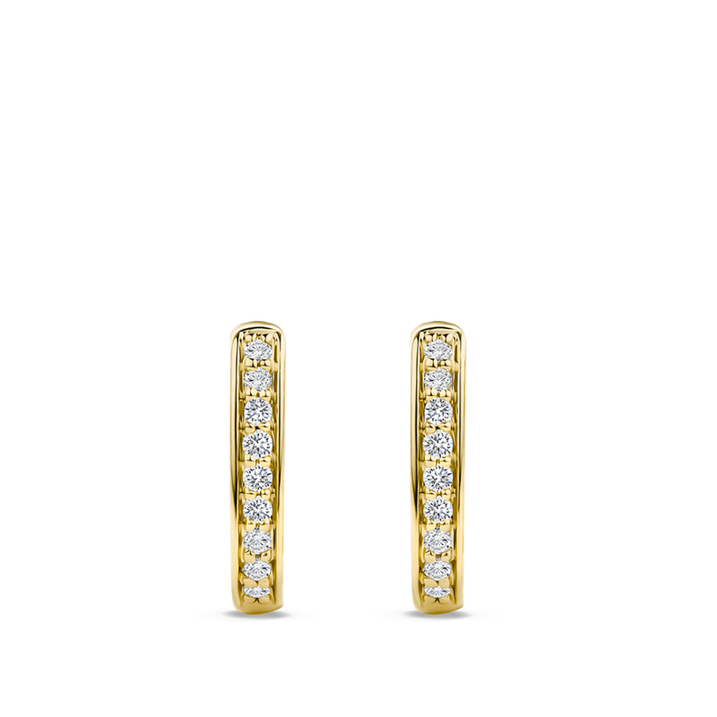 Ear Party Rectangle Diamond Huggie Earrings in 18ct Yellow Gold Hardy Brothers Jewellers