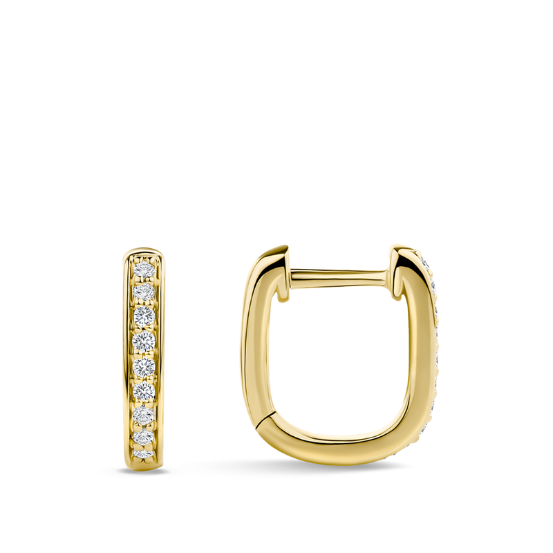 Ear Party Rectangle Diamond Huggie Earrings in 18ct Yellow Gold Hardy Brothers Jewellers