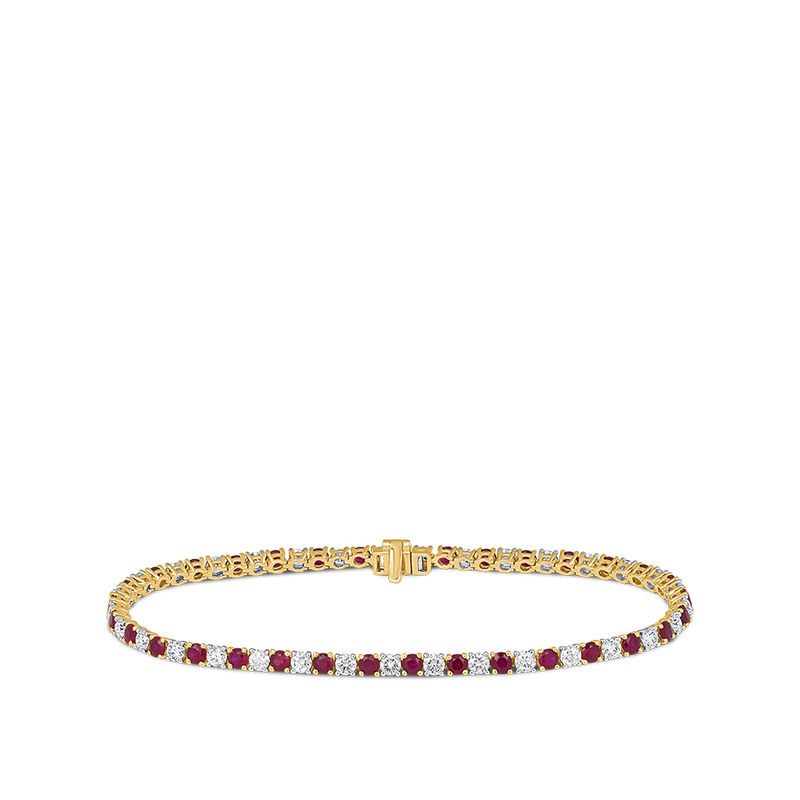 Ruby and Diamond Tennis Bracelet in 18ct Yellow Gold Hardy