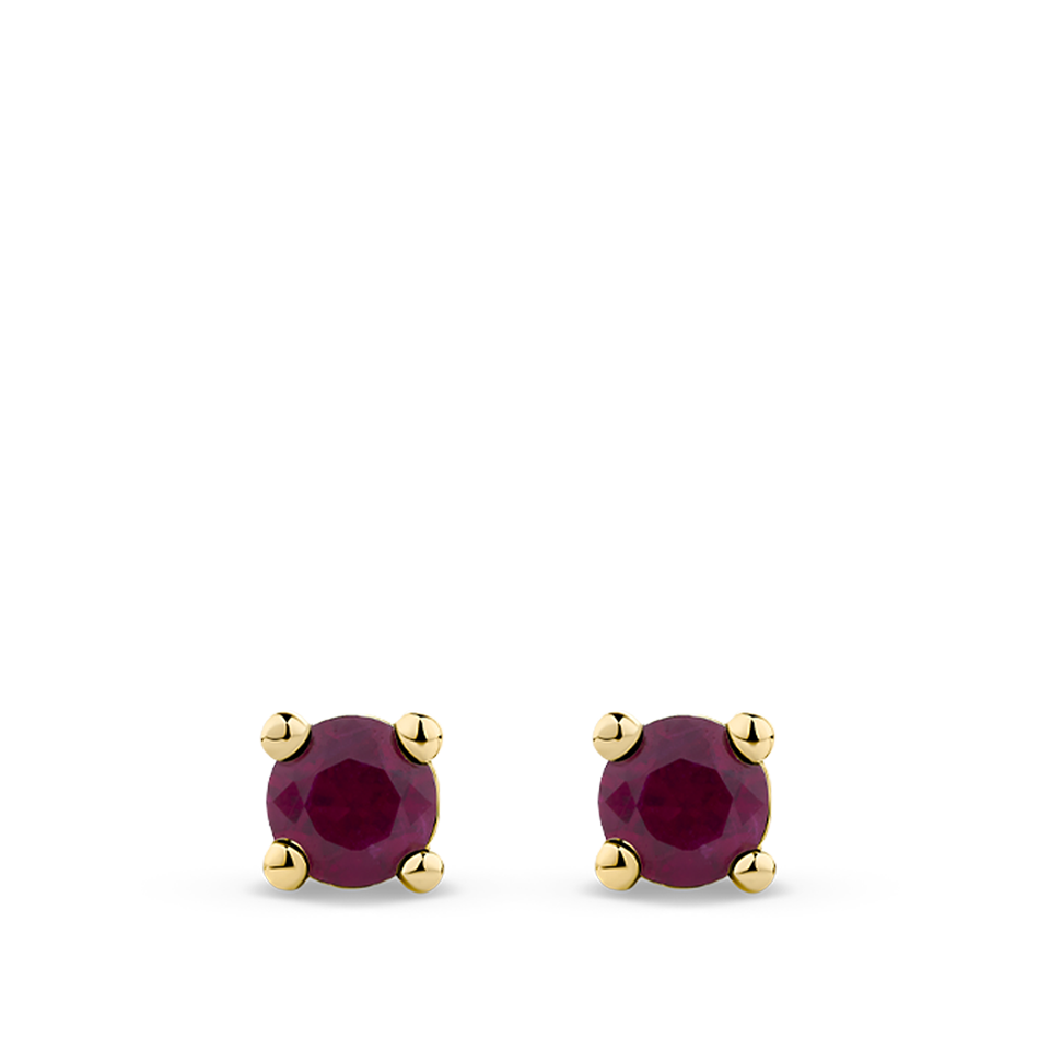 Ear Party Ruby Stud Earrings in 18ct Yellow Gold Hardy Brothers Jewellers