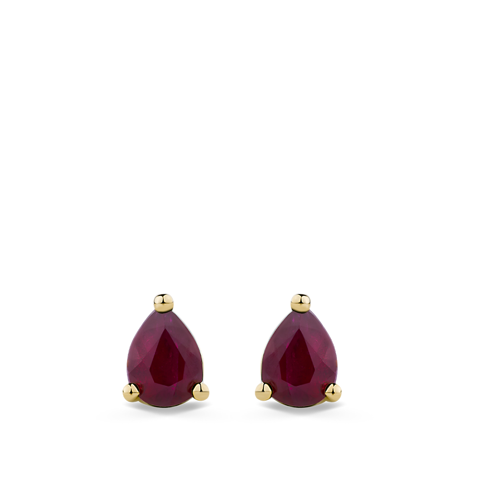 Ear Party Ruby Stud Earrings in 18ct Yellow Gold Hardy Brothers Jewellers