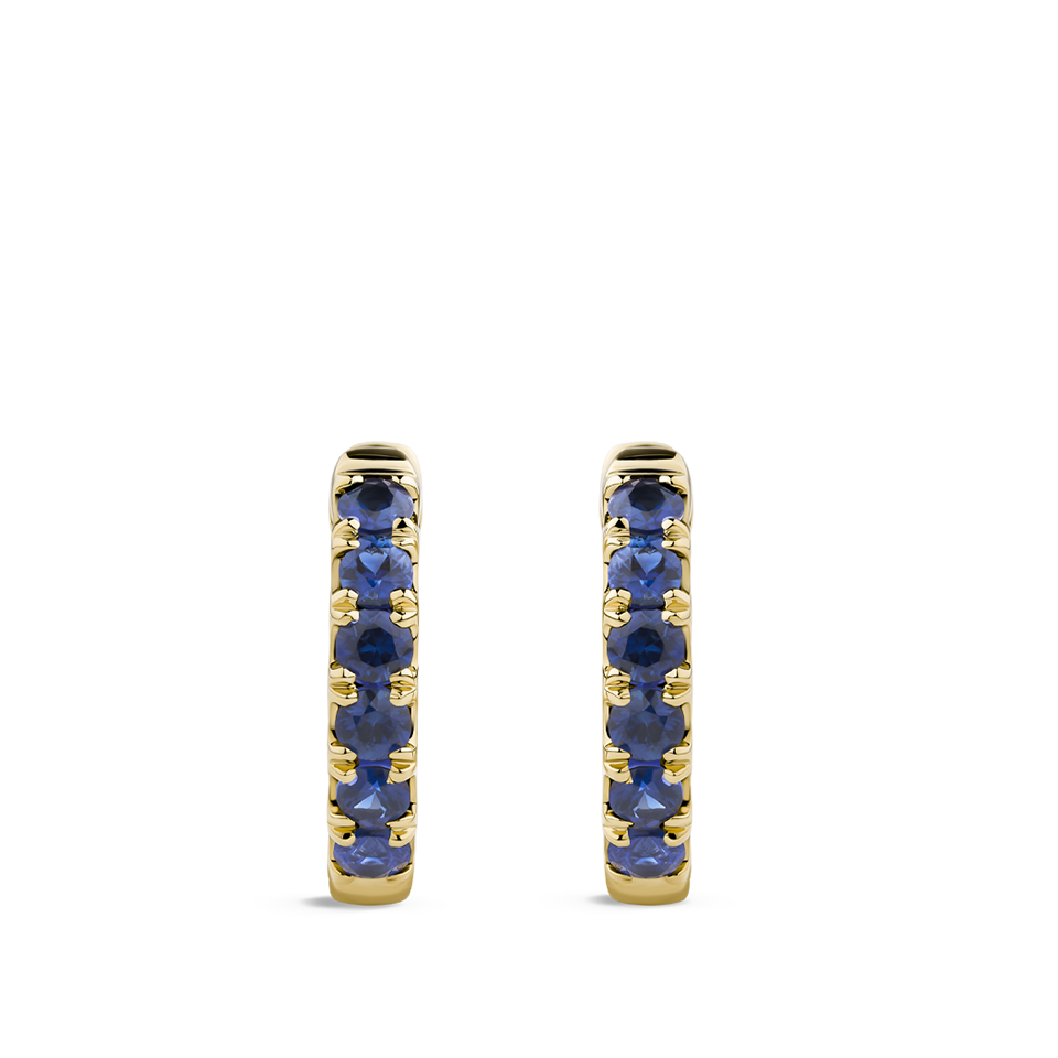 Ear Party Sapphire Huggie Earrings in 18ct Yellow Gold Hardy Brothers Jewellers