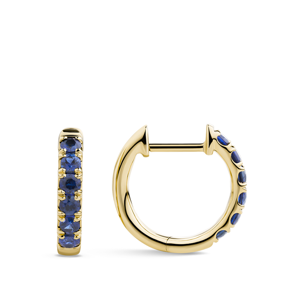 Ear Party Sapphire Huggie Earrings in 18ct Yellow Gold Hardy Brothers Jewellers
