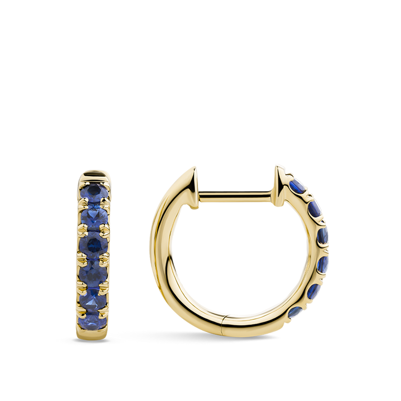 Ear Party Sapphire Huggie Earrings in 18ct Yellow Gold Hardy Brothers Jewellers