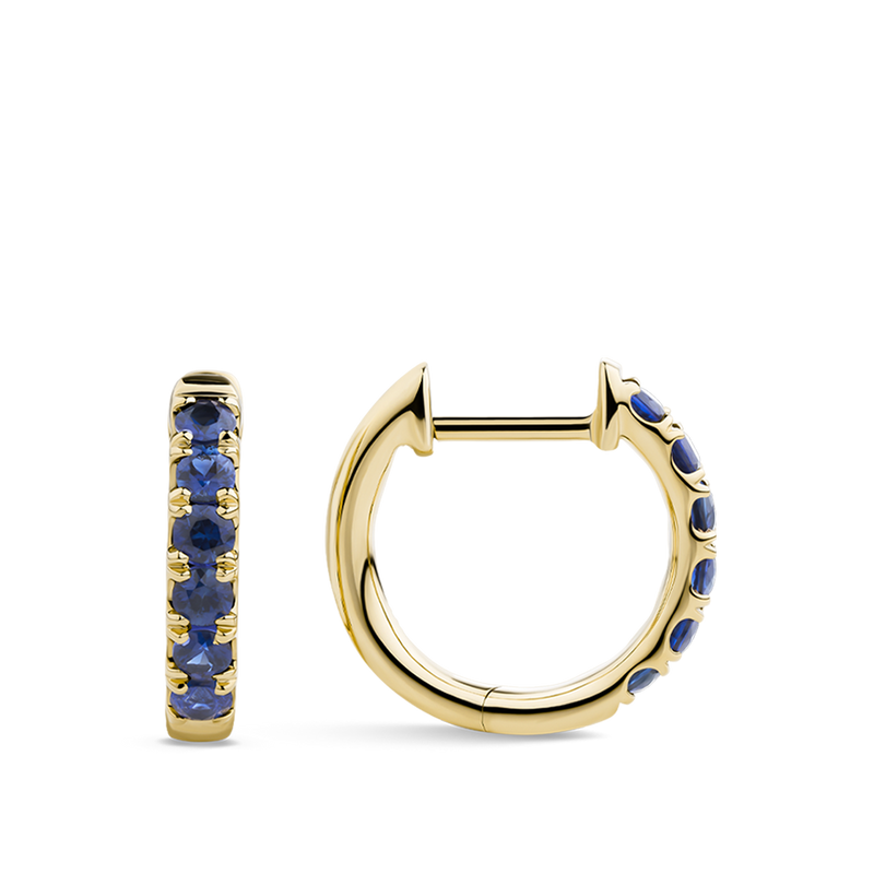 Sapphire huggie hoop earrings discount