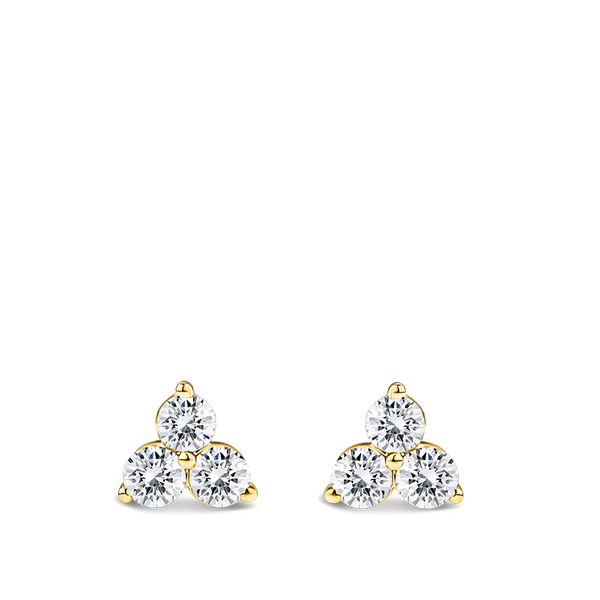 Ear Party Trinity Diamond Stud Earrings in 18ct Yellow Gold Hardy Brothers Jewellers