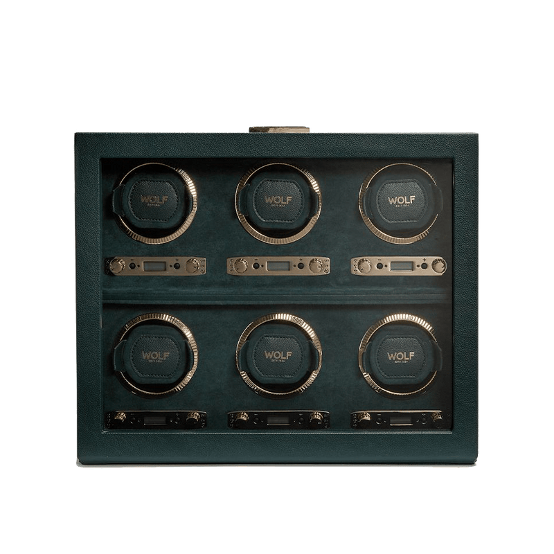 Wolf British Racing Green 6 Piece Watch Winder Wolf 1834